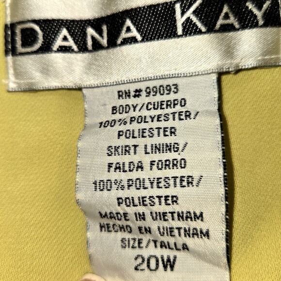 Dana Kay 20W Women's Blazer Yellow Suit Coat Plus Size 2X 2XL XXL Jacket - Picture 2 of 4